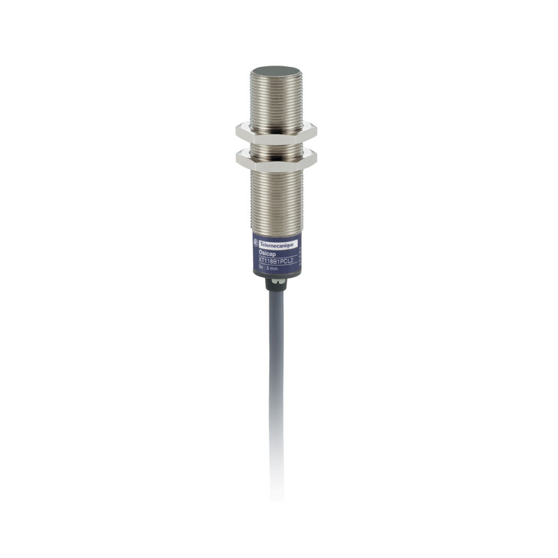 Schneider Sensors Osisense XS & XT_ Telemecanique Capacitive proximity sensors XT, cylindrical M18, brass, Sn 5 mm, cable 2 m_ [XT118B1PAL2]