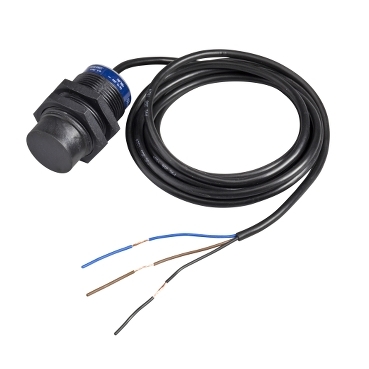 Schneider Sensors Osisense XS & XT_ Inductive proximity sensors XS, inductive sensor XS4 M30, L53mm, PBT, Sn15mm, 12...24 VDC, cable 2 m_ [XS4P30AB120]