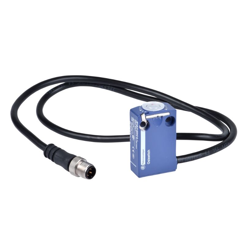 Schneider Sensors OsiSense XC Standard_ limit switch body ZCMD - 1NC+1NO - silver - snap action - connection - M12 0.8 m_ [ZCMD21L08R12]