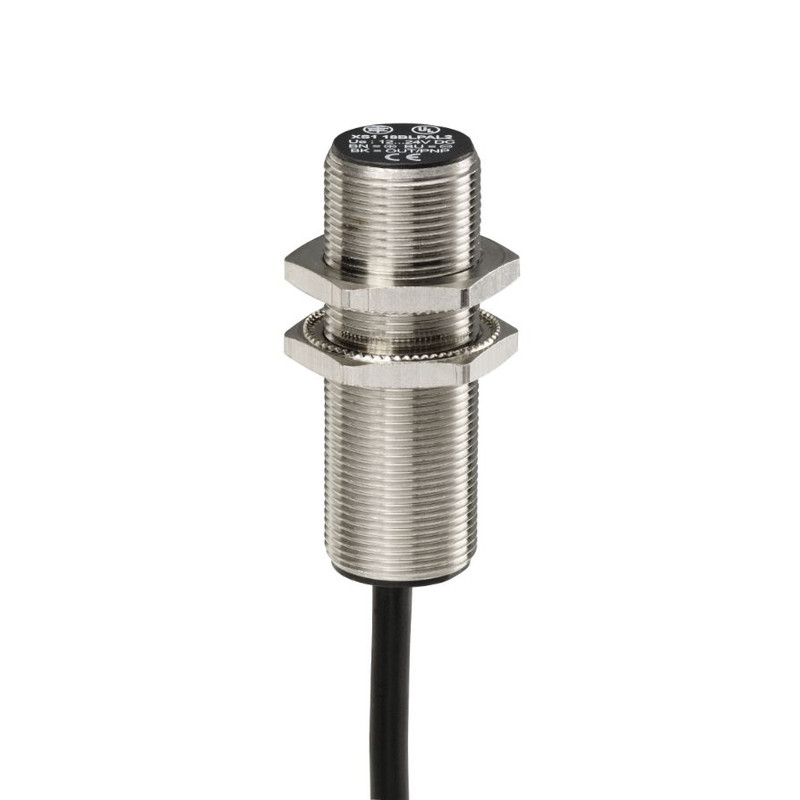 Schneider Sensors Osisense XS & XT_ Inductive proximity sensors XS, inductive sensor XS5 M18, L62mm, brass, Sn5mm, 12...48 VDC, cable 2 m_ [XS518BLPAL2]