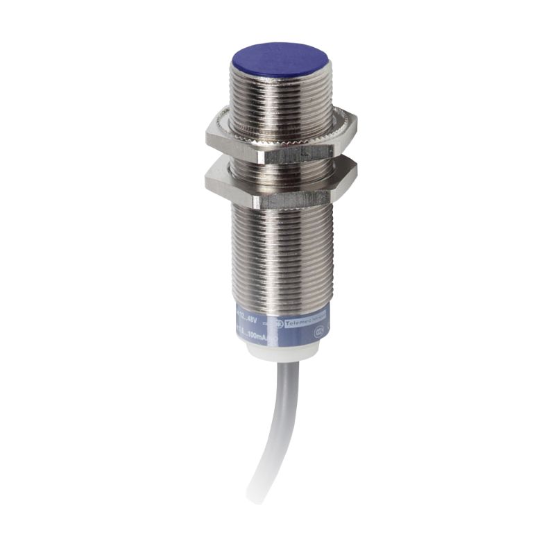Schneider Sensors Osisense XS & XT_ Inductive proximity sensors XS, inductive sensor XS5 M18, L62mm, brass, Sn5mm, 12...48 VDC, cable 2 m_ [XS518B1DBL2]