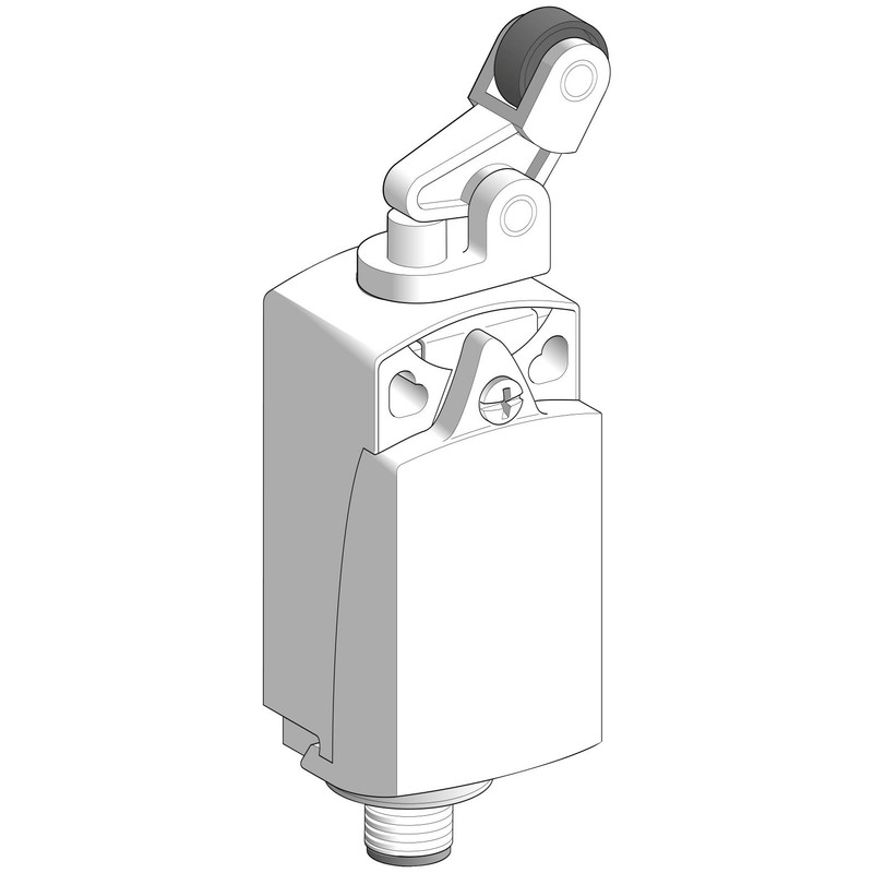 Schneider Sensors OsiSense XC Standard_ Limit switch, Limit switches XC Standard, XCKP, thermoplastic plastic roller lever plung. Ver, 1NC+1 NO, snap, M12_ [XCKP2127M12]