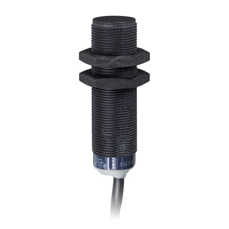Schneider Sensors Osisense XS & XT_ Inductive proximity sensors XS, inductive sensor XS4 M18, L62mm, PPS, Sn8mm, 24...240VAC/DC, cable 2 m_ [XS4P18MA230]