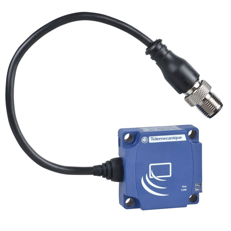 Schneider Sensors OsiSense XG_ Compact smart antenna, Radio frequency identification XG, RFID 13.56 MHz, flat form 40x40x15, M12, cable 0.2 m_ [XGCS4901201]