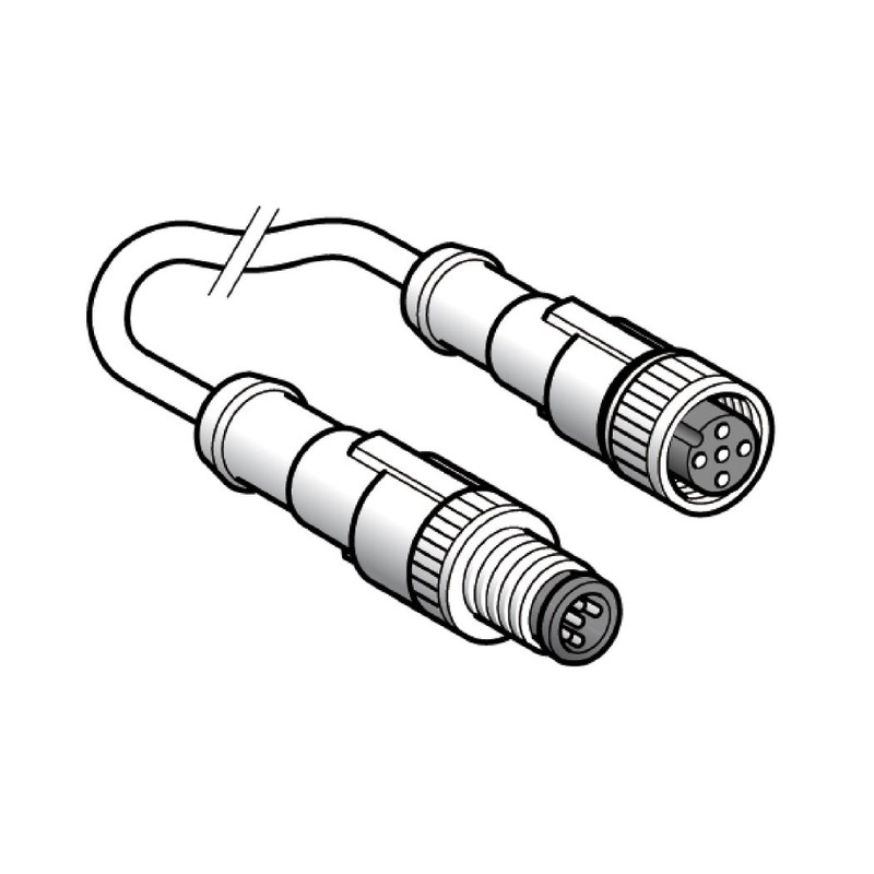Schneider Sensors OsiSense XZ_ jumper cable XZ - male straight M12 3-pin - female straight M12 3-pin - PUR 2m_ [XZCR1511040A2]