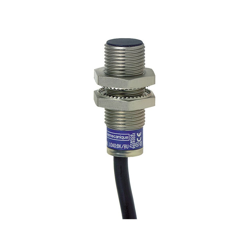 Schneider Sensors Osisense XS & XT_ Inductive proximity sensors XS, inductive sensor XS1 M12, L35mm, brass, Sn4mm, 12...24 VDC, cable 2 m_ [XS1N12NA349]