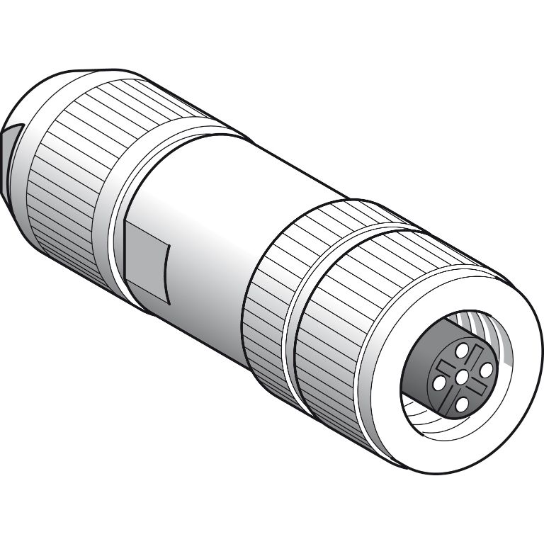 Schneider Sensors OsiSense XU_ female, M12, 5-pin, shielded straight connector_ [XZCC12FDB50R]