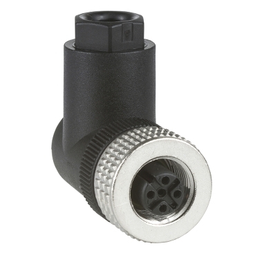 Schneider Sensors OsiSense XU_ female, M12, 4-pin, elbowed connector - cable gland Pg 7_ [XZCC12FCM40B]