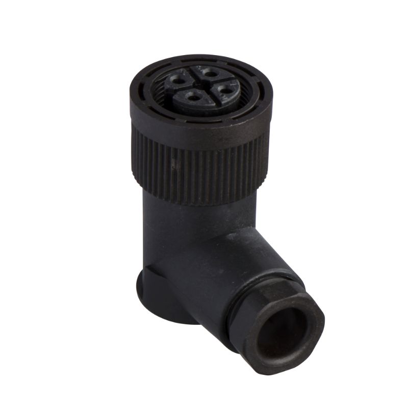 Schneider Sensors Osisense XS & XT_ female, M18, 4-pin, elbowed connector - cable gland Pg 9_ [XZCC18FCP40B]