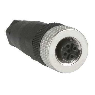 Schneider Sensors OsiSense XU_ female, M12, 4-pin, straight connector - cable gland Pg 7_ [XZCC12FDM40B]
