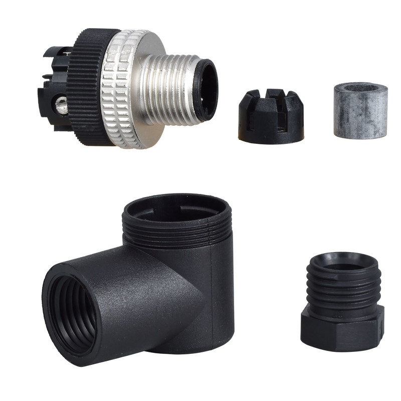 Schneider Sensors Osisense XS & XT_ male, M12, 4-pin, elbowed connector - cable gland Pg 7_ [XZCC12MCM40B]