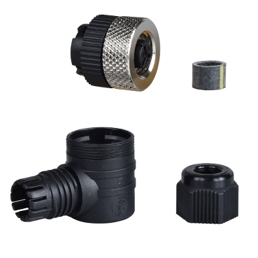 Schneider Sensors OsiSense XU_ female, 1/2 20UNF, 3-pin, elbowed connector - cable gland Pg 7_ [XZCC20FCM30B]