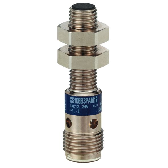 Schneider Sensors Osisense XS & XT_ Inductive proximity sensors XS, inductive sensor XS1 M8, L45mm, brass, Sn2.5mm, 12..24VDC, M12_ [XS108B3PAM12]