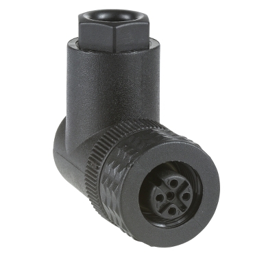 Schneider " Discontinued "  Sensors OsiSense XU_ female, M12, 4-pin, elbowed connector - cable gland Pg 7_ [XZCC12FCP40B]