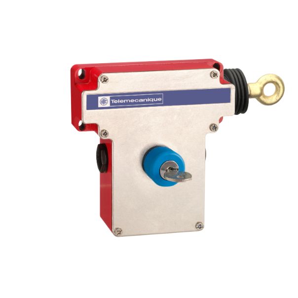 Schneider Signaling Preventa XY2C_ Latching emergency stop rope pull switch, Telemecanique Emergency stop rope pull switches XY2C, e XY2CE, RH side -2NC, key release pushbutton_ [XY2CE1A470]