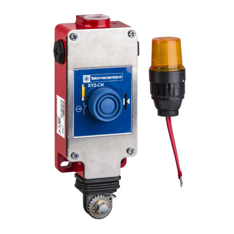 Schneider Signaling Preventa XY2C_ e-stop rope pull switch XY2CH - 1NC+1NO - pilot light 24V - booted pushbutton_ [XY2CH13253]