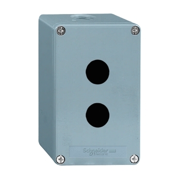 Schneider Signaling Harmony XAP, XB2 SL_ Harmony XAP, XB2 SL, Empty control station, zinc alloy, blue, 2 cut-outs, Ø22, 80 x 130 x 77 mm_ [XAPM2502]