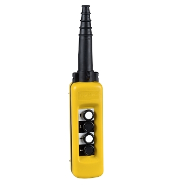 Schneider Signaling Harmony XAC_ Harmony XAC, Pendant control station, plastic, yellow, 4 push buttons with 1 NO_ [XACA471]
