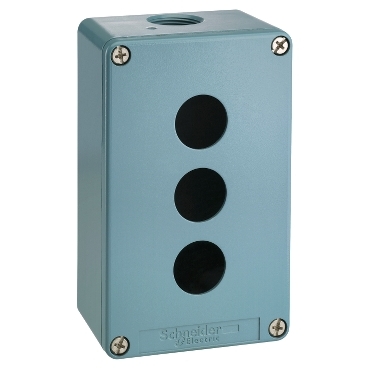 Schneider Signaling Harmony XAP, XB2 SL_ Harmony XAP, XB2 SL, Empty control station, zinc alloy, blue, 3 cut-outs, Ø22, 80 x 130 x 51.5 mm_ [XAPM2203]