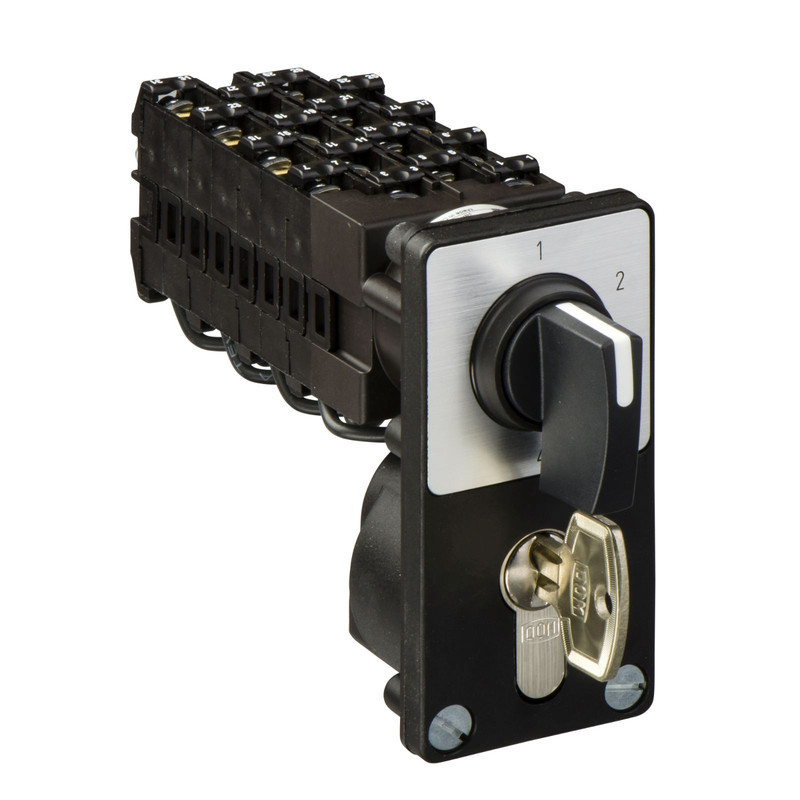 Schneider Signaling Harmony K1, K2_ cam stepping switch - 4-pole - 60 ° - 12 A - front mounting - black handle_ [K1Q034NZ4]