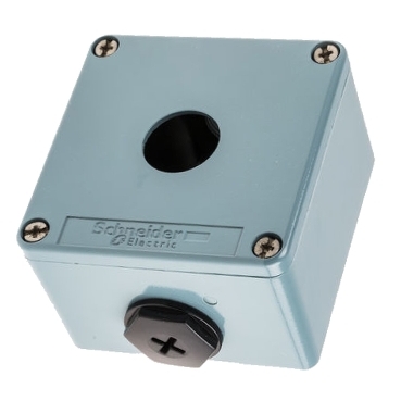 Schneider Signaling Harmony XAP, XB2 SL_ Harmony XAP, XB2 SL, Empty control station, zinc alloy, blue, 1 cut-out, Ø22, 80 x 80 x 51.5 mm_ [XAPM1201]