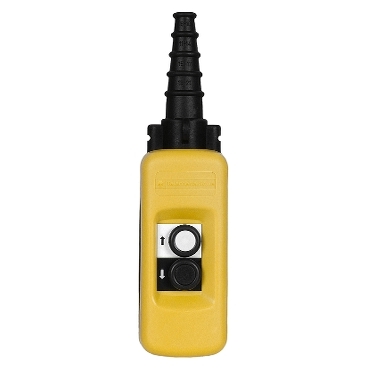 Schneider Signaling Harmony XAC_ Harmony XAC, Pendant control station, plastic, yellow, 2 push buttons with 1 NO_ [XACA271]