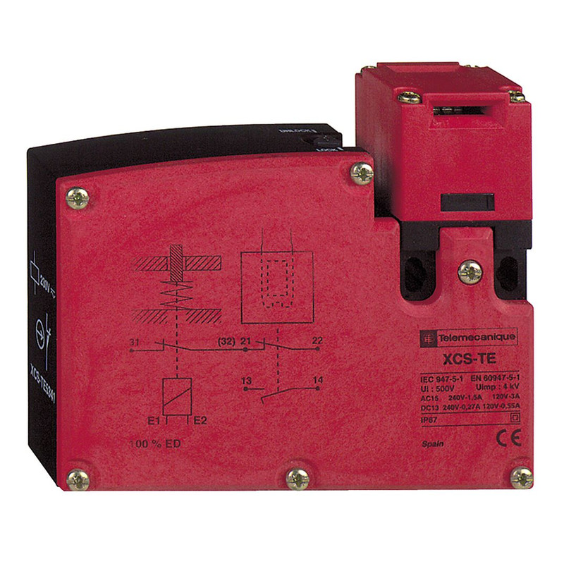 Schneider Signaling Preventa XCS_ Safety switch, Telemecanique Safety switches XCS, plastic XCSTE, 2 NC, slow break, 1entry tapped M16, 24 V_ [XCSTE7312]