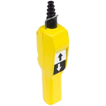 Schneider Signaling Harmony XAC_ Harmony XAC, Pendant control station, plastic, yellow, pistol grip, 2 booted push buttons with NO +  NC_ [XACA215]