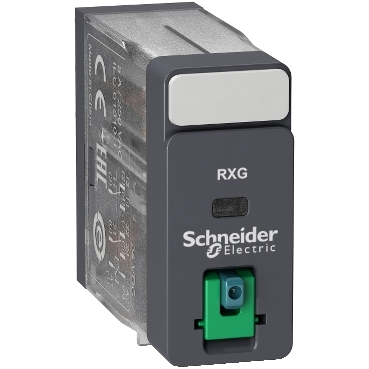 Schneider Signaling Zelio Relay_ interface plug-in relay - Zelio RXG - 2 C/O standard - 12V DC - 5A - with LTB_ [RXG21JD]