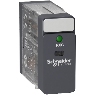 Schneider Signaling Zelio Relay_ interface plug-in relay - Zelio RXG - 2 C/O standard - 24 V AC - 5 A - with LED_ [RXG23B7]