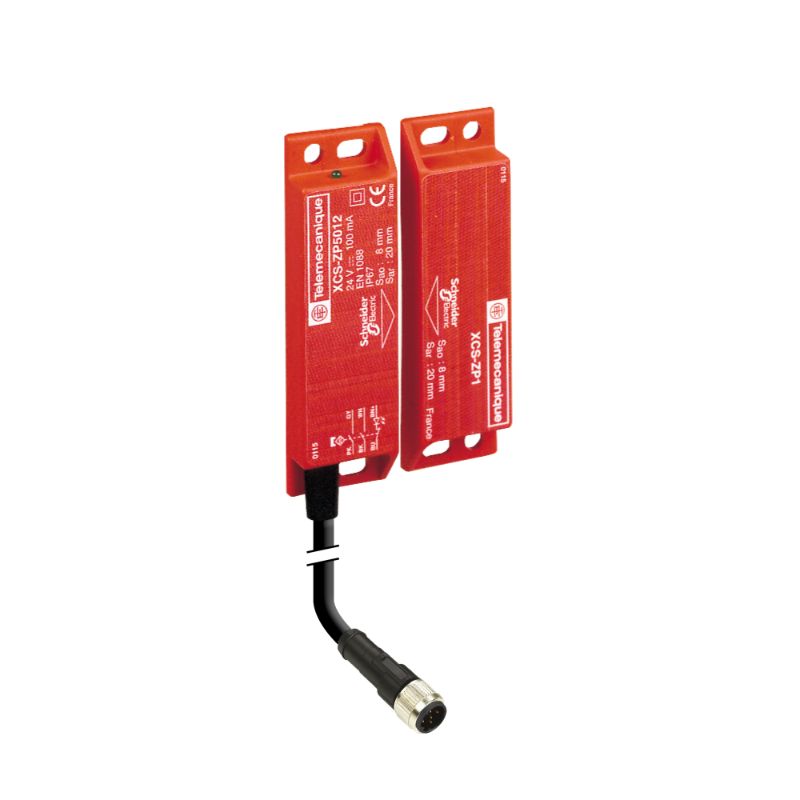 Schneider Signaling Preventa XCS_ Coded magnetic switch, Telemecanique Safety switches XCS, XCSDMP, 1 NC + 2 NO, 1 NO staggered, 2 m_ [XCSDMP5012]