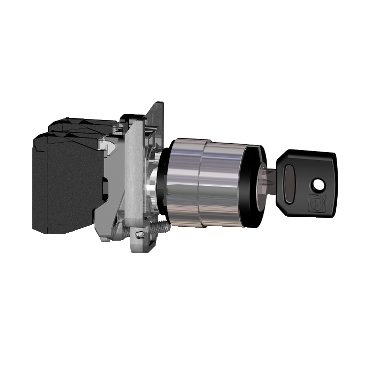 Schneider Signaling Harmony XB4 - ATEX D_ Complete selector switch, Harmony XB4, black key Ø22 mm, 3 positions +/- 45°- stay put, 2 NO, ATEX_ [XB4BG03EX]