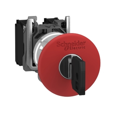 Schneider Signaling Harmony XB4_ Red Ø40 Emergency stop, switching off Ø22 latching key release 1NC_ [XB4BS9442]