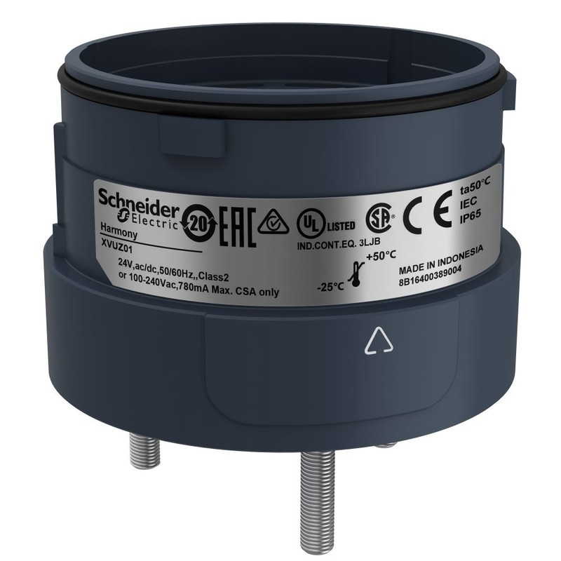 Schneider Signaling Harmony XVU_ Harmony XVU, Fixing unit for modular tower lights, black, Ø60, 3 pins direct mounting_ [XVUZ01]