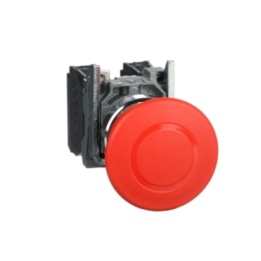 Schneider Signaling Harmony XB4_ Emergency stop switching off, metal, red mushroom, Ø40, Ø22, trigger latching push-pull, 1 NO + 1 NC_ [XB4BT845]