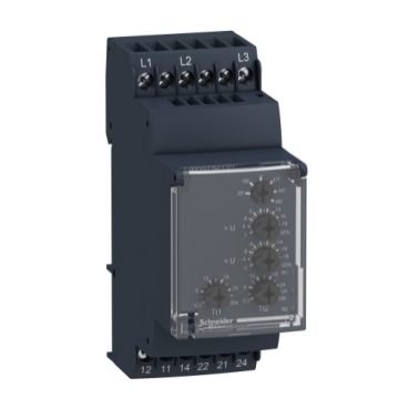 Schneider Signaling Zelio Control_ Harmony, Modular 3-phase voltage control relay, 5 A, 2 CO, 220…480 V AC_ [RM35UB330]