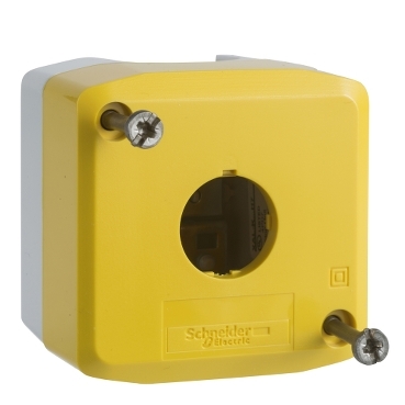 Schneider Signaling Harmony XALD, XALK_ Harmony XALD, XALK, Empty control station, plastic, yellow, 1 cut-out, unmarked, UL/CSA certified_ [XALK01H7]