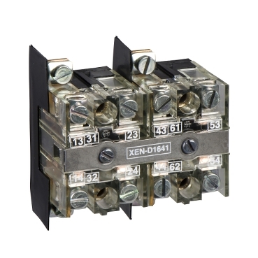 Schneider Signaling Harmony XAC_ spring return contact block - 1 OC + 1 NO - front mounting, 30 mm centres_ [XEND1641]
