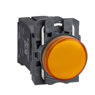 Schneider Signaling Harmony XB5_ orange complete pilot light Ø22 plain lens with BA9s bulb 220...240V_ [XB5AV45]