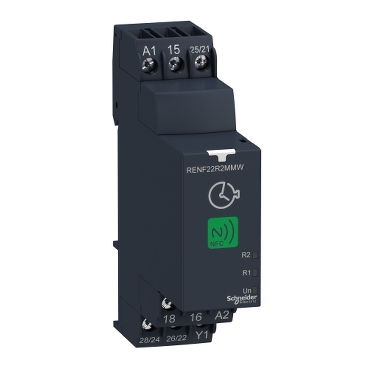 Schneider Signaling Zelio Time_ Harmony, NFC modular timing relay, 8 A, 2 CO, 0.1 s…999 h, multifunction, 24...240 V AC/DC_ [RENF22R2MMW]
