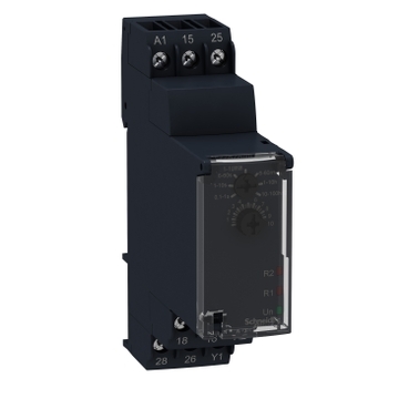 Schneider Signaling Zelio Time_ on-delay timing relay - 24VDC/24..240 V AC - 2 C/O_ [RE22R2AMU]