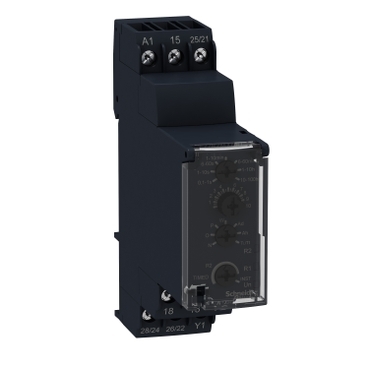 Schneider Signaling Zelio Time_ Multifunction Timer Relay - 24VDC/24..240 V AC - 2 C/O_ [RE22R2MMU]