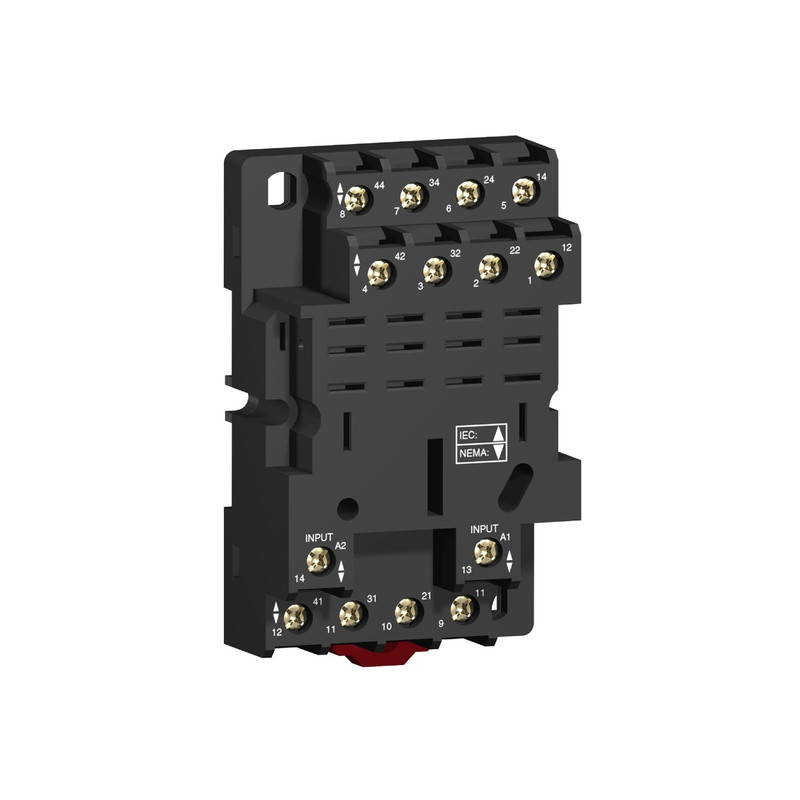 Schneider Signaling Zelio Relay_ Harmony, Socket, for RPM4 power relays, 16 A screw clamp terminals, mixed contact_ [RPZF4]