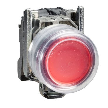 Schneider Signaling Harmony XB4_ Push button, metal, projecting, red, Ø22, spring return, booted, unmarked, 1 NC_ [XB4BP42]