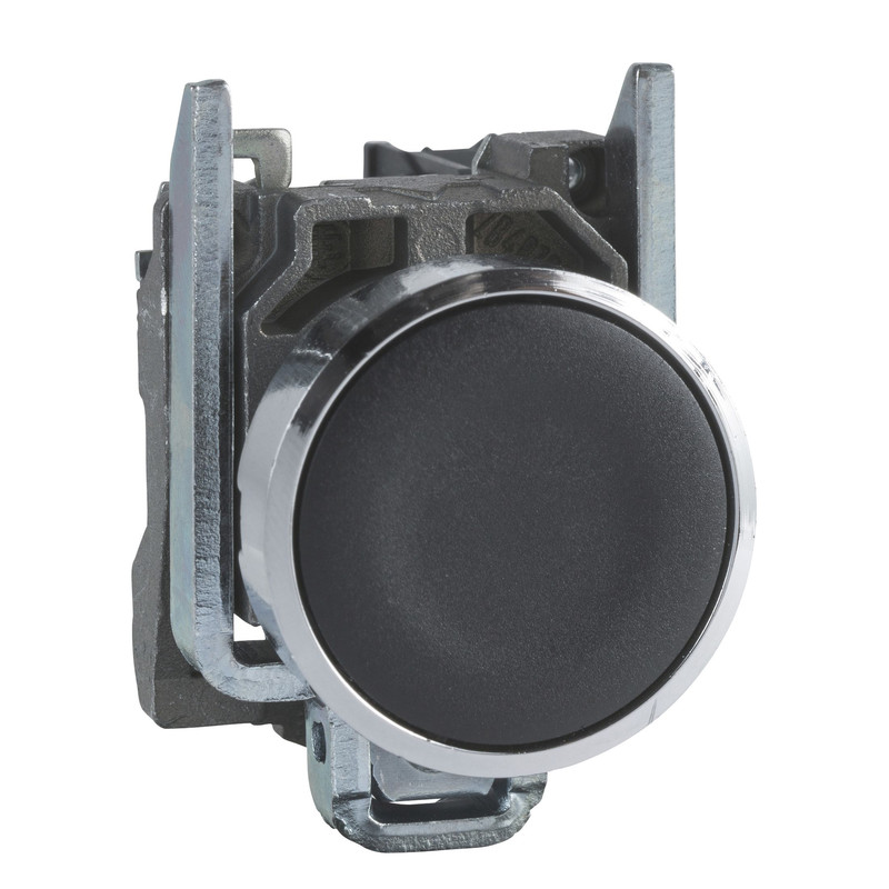 Schneider Signaling Harmony XB4_ Push button, Harmony XB4, black flush complete pushbutton Ø22 mm spring return 1NC "unmarked"_ [XB4BA22]