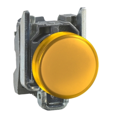 Schneider Signaling Harmony XB4_ Pilot light, metal, orange, Ø22, plain lens with integral LED, 24 V AC/DC_ [XB4BVB5]