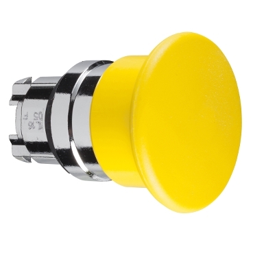 Schneider Signaling Harmony XB4_ yellow Ø40 mushroom pushbutton head Ø22 spring return_ [ZB4BC5]