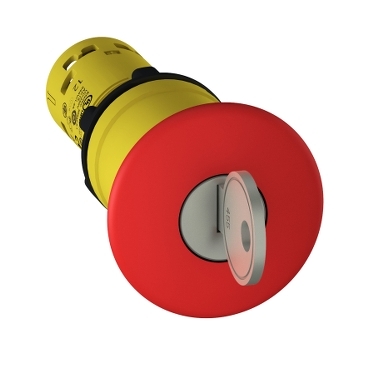 Schneider Signaling Harmony XB7_ Emergency stop Ø 22 - red mushroom Ø 40mm - trigger latching key release - 2 NC_ [XB7NS9444]