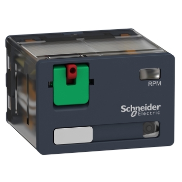 Schneider Signaling Harmony_ Harmony, Power plug-in relay, 15 A, 4 CO, with LED, with lockable test button, 24 V AC_ [RPM42B7]