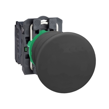 Schneider Signaling Harmony XB5_ Harmony XB5, Push button, plastic, black mushroom Ø40, Ø22, spring return, unmarked, 1 NO_ [XB5AC21]